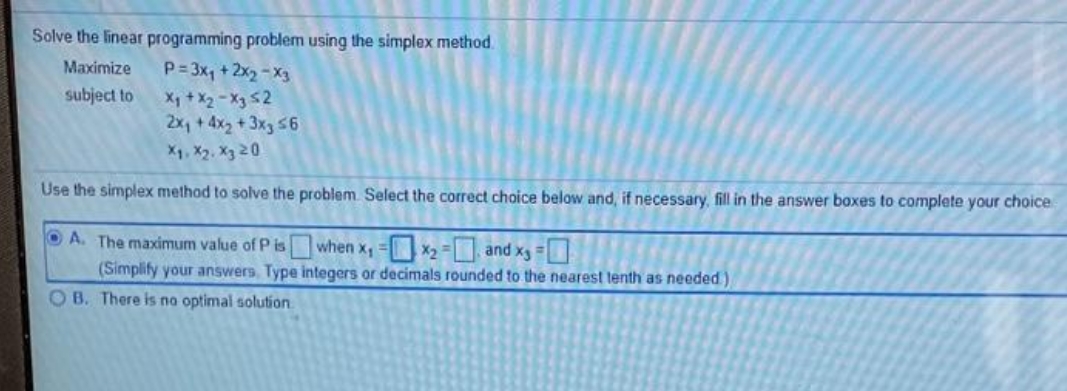 pls answer Solve the linear programming problem using the simplex method Maximize