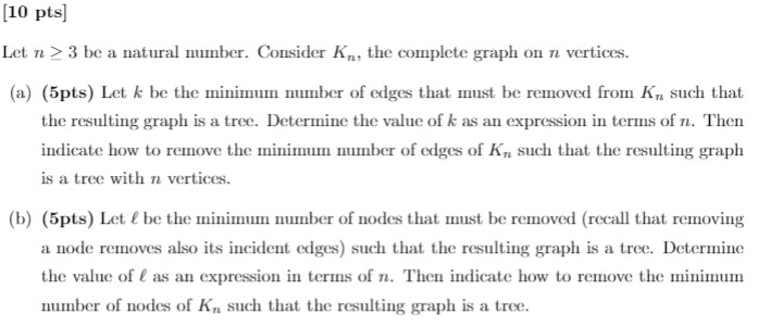 Please help: [10 pts] Let n > 3 be a natural number.