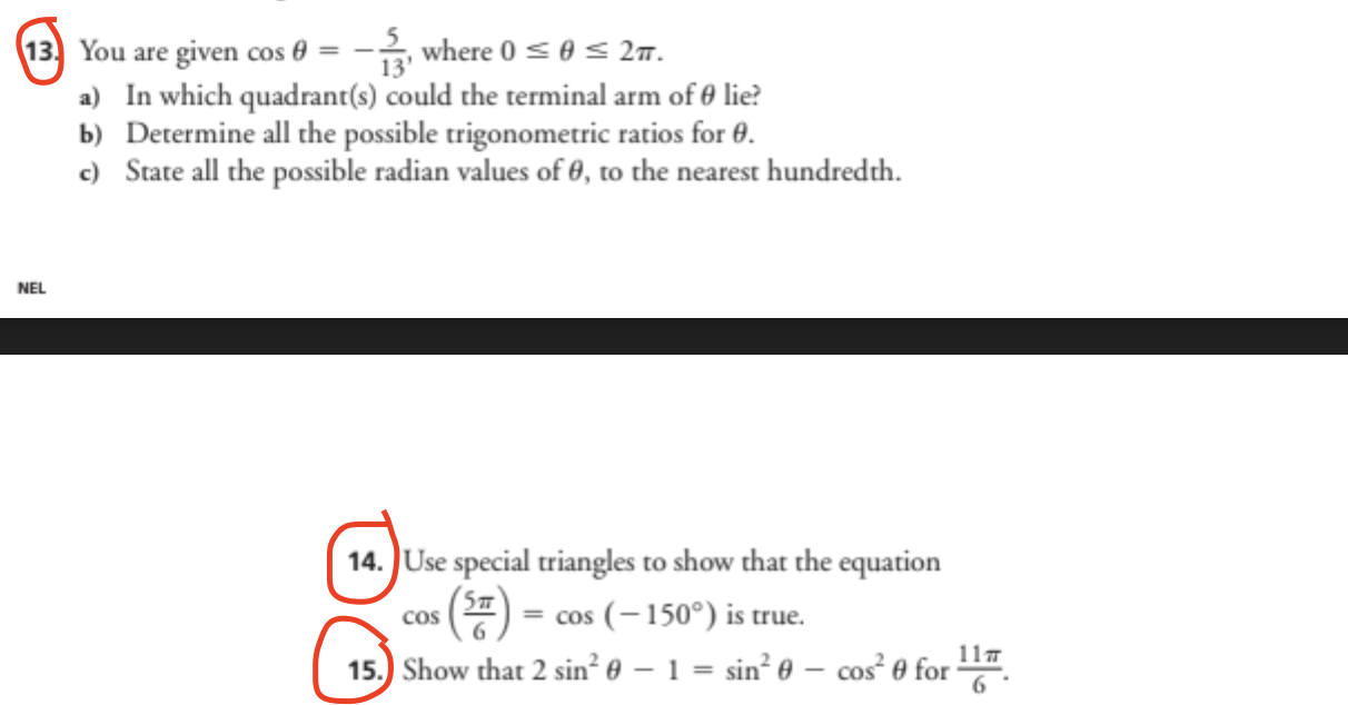 14, 15. Please show all the work you did in order to