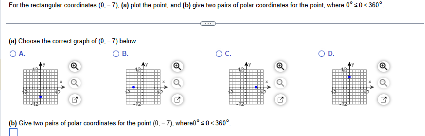 other pairs of polar coordinates for the point. (4,210) - s Choose