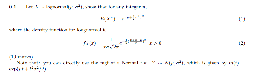 This question is from Intro to stochastic processes 0.1. Let X ~
