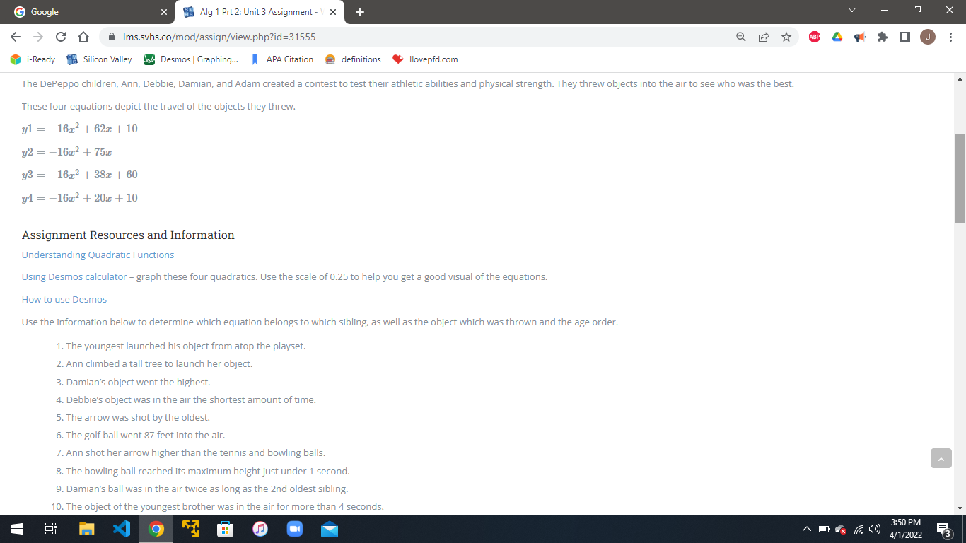  G Google Alg 1 Prt 2: Unit 3 Assignment - V