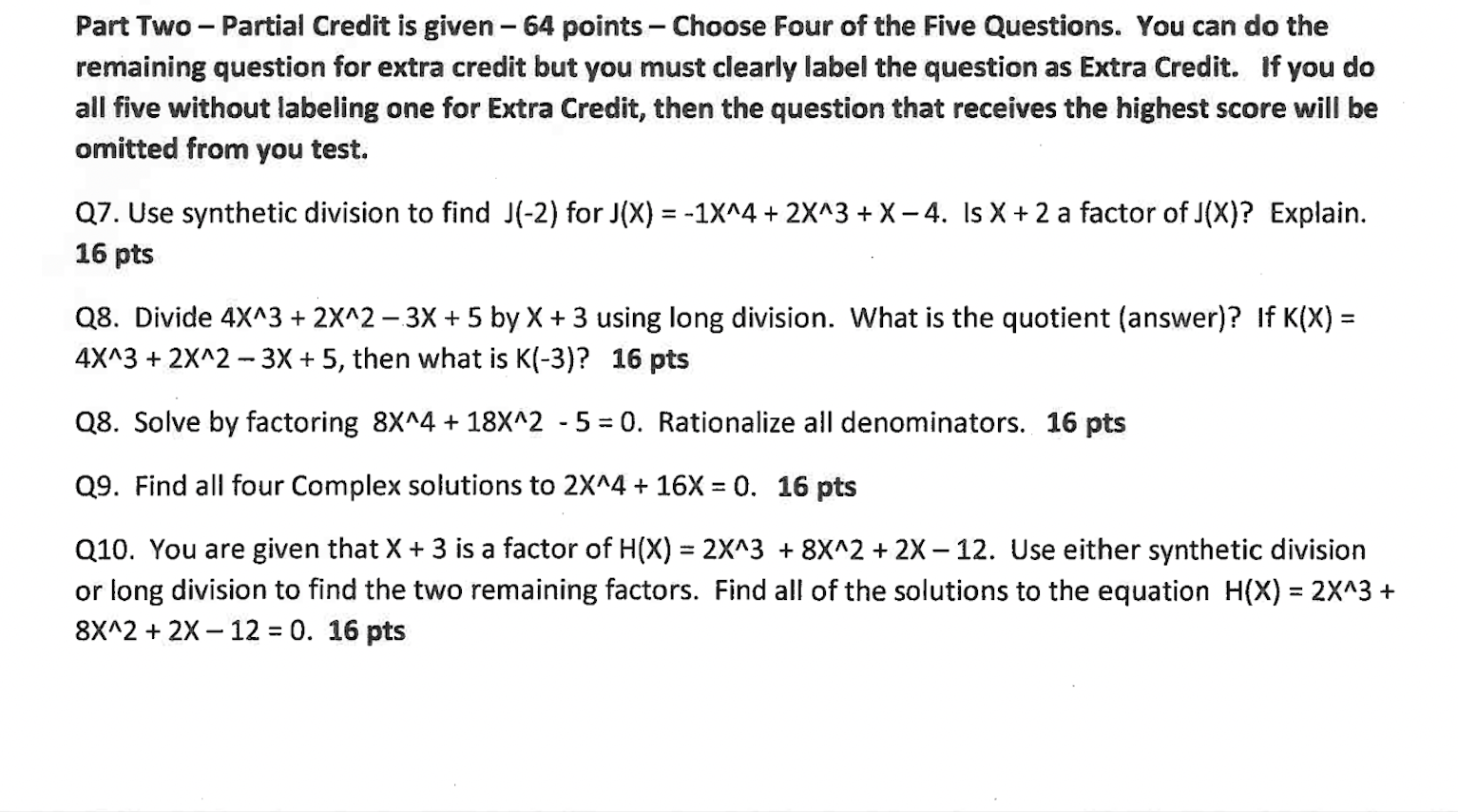 I need help with these. Please be neat Part Two - Partial