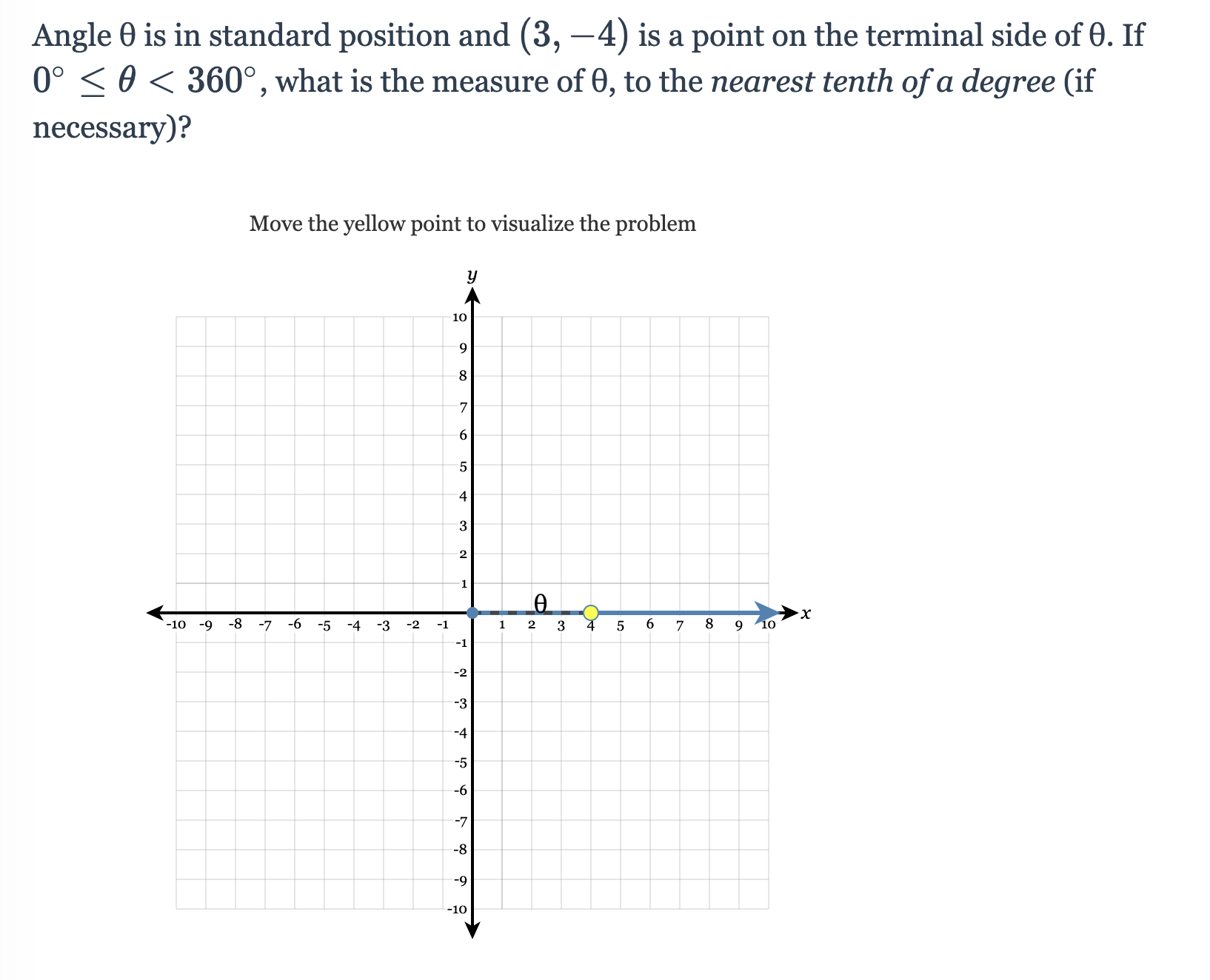 Answer O Quadrant III O Quadrant IVAngle 6 is in standard position