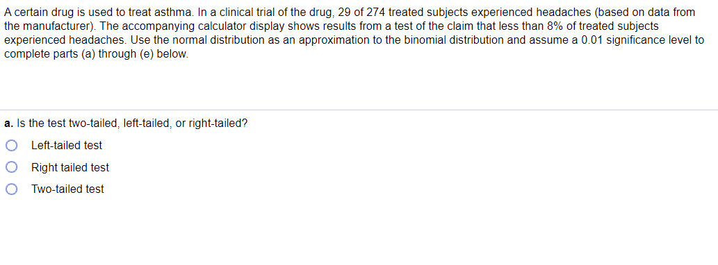 -Is this test two tailed, left tailed or right tailed-What is the