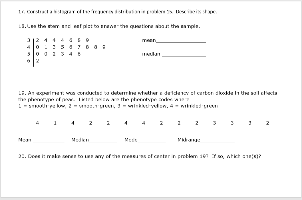 -Show all work -no work no credit 15. To estimate the percentage
