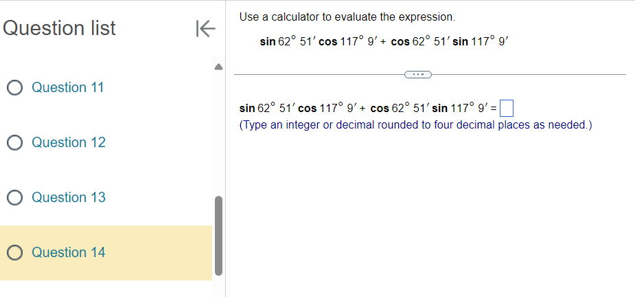 4 X Question 5Question list K Use a calculator to find a