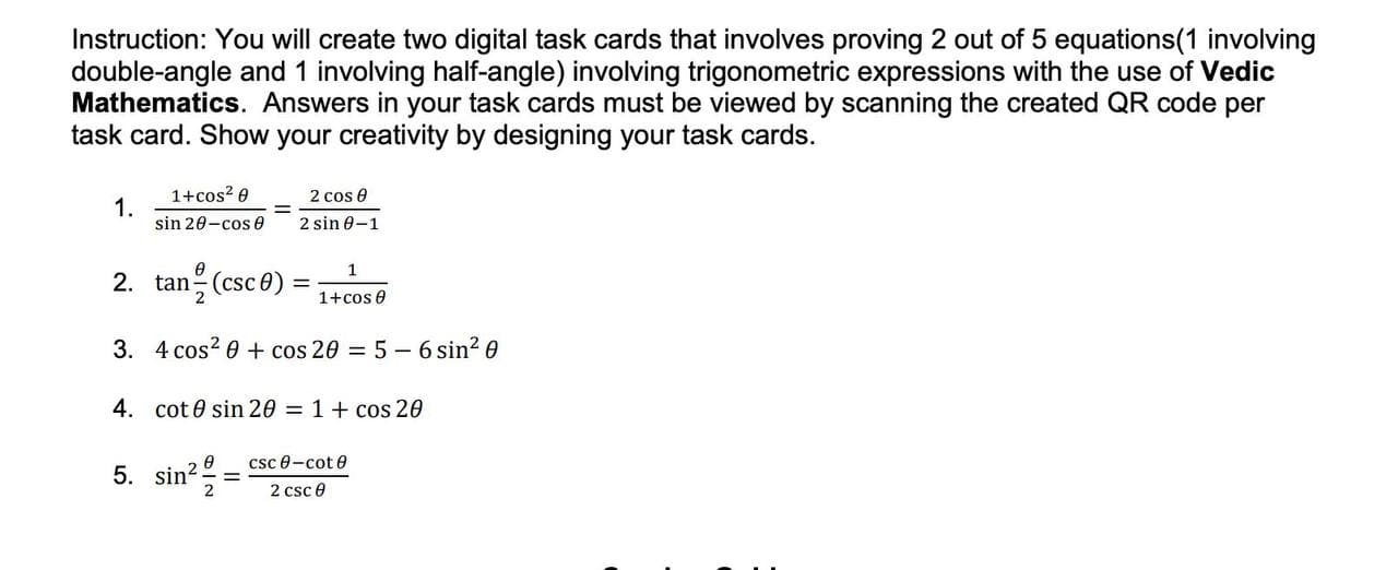 detailed solution Instruction: You will create two digital task cards that involves