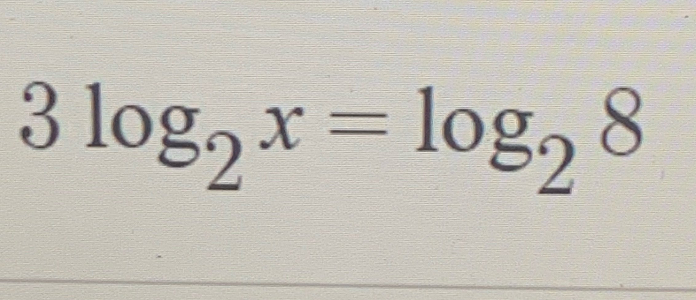 Solve for x. Please solve and explain step by step! 3 log,