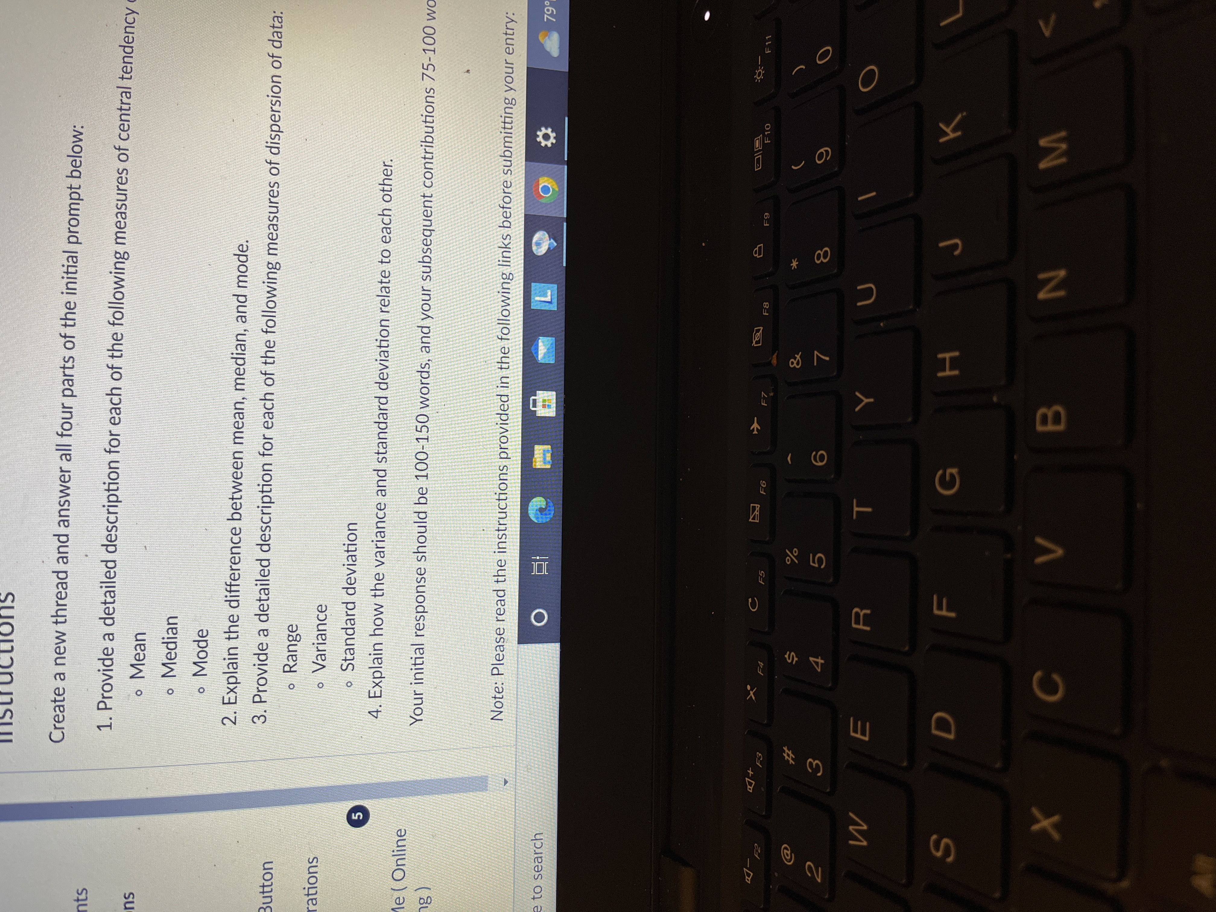 mistructions Create a new thread and answer all four parts of