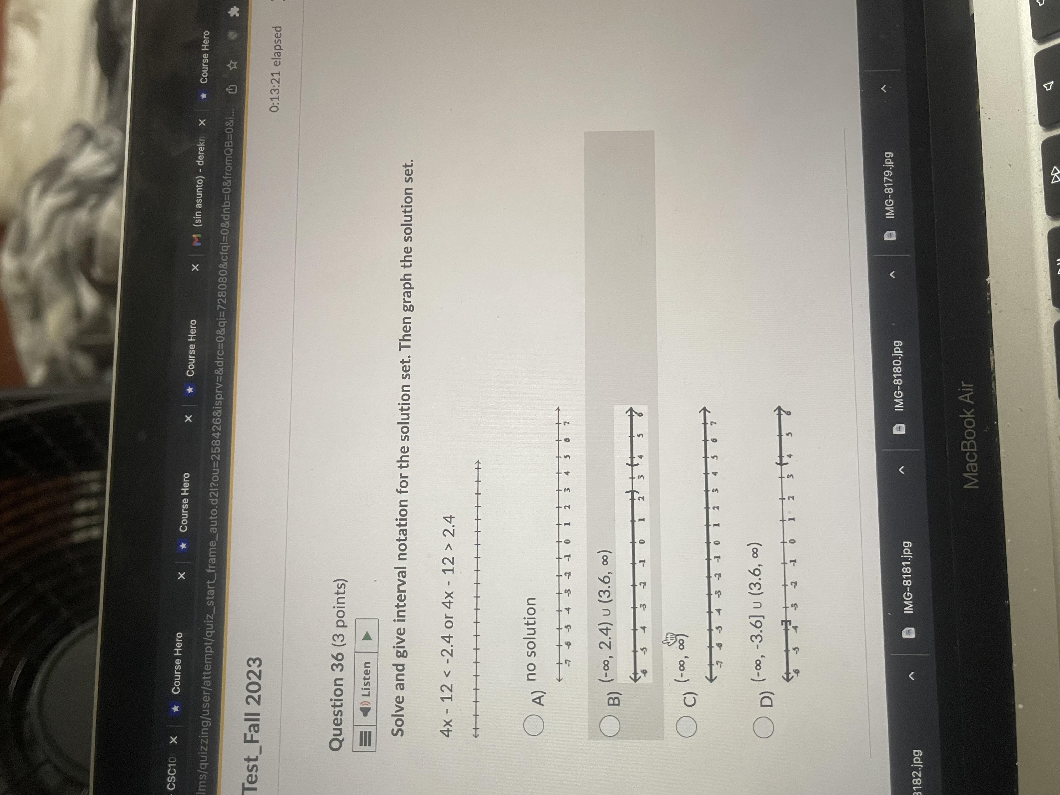 -2 2.4 A) no solution 7 8 5 4 5 3 1