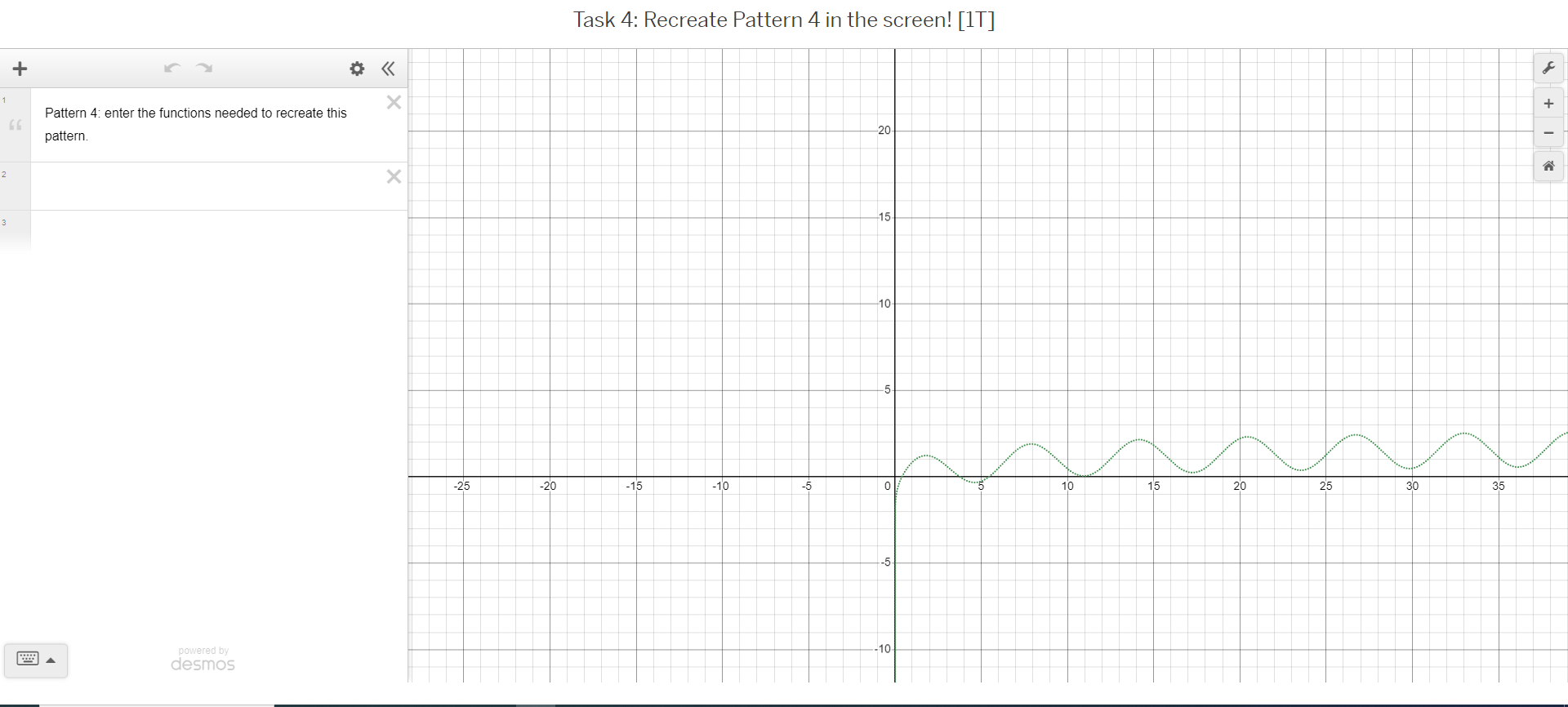 + & Pattern 1: enter the functions needed to recreate this pattern.