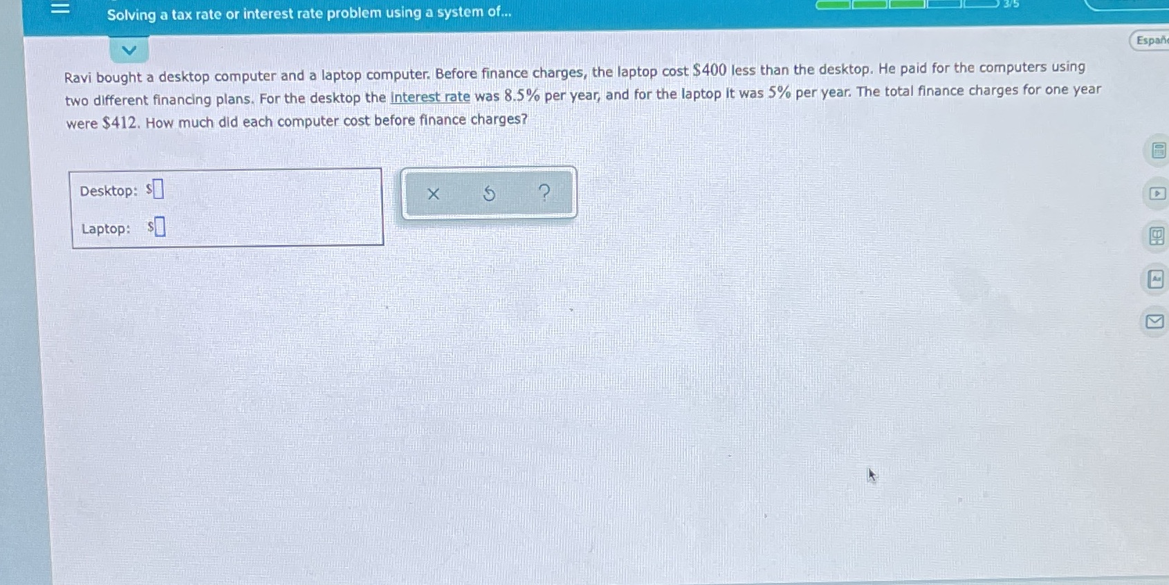  = Solving a tax rate or interest rate problem using a