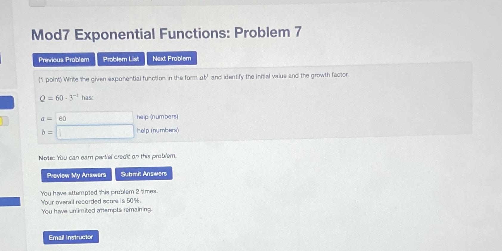  Mod7 Exponential Functions: Problem 7 Previous Problem Problem List Next Problem