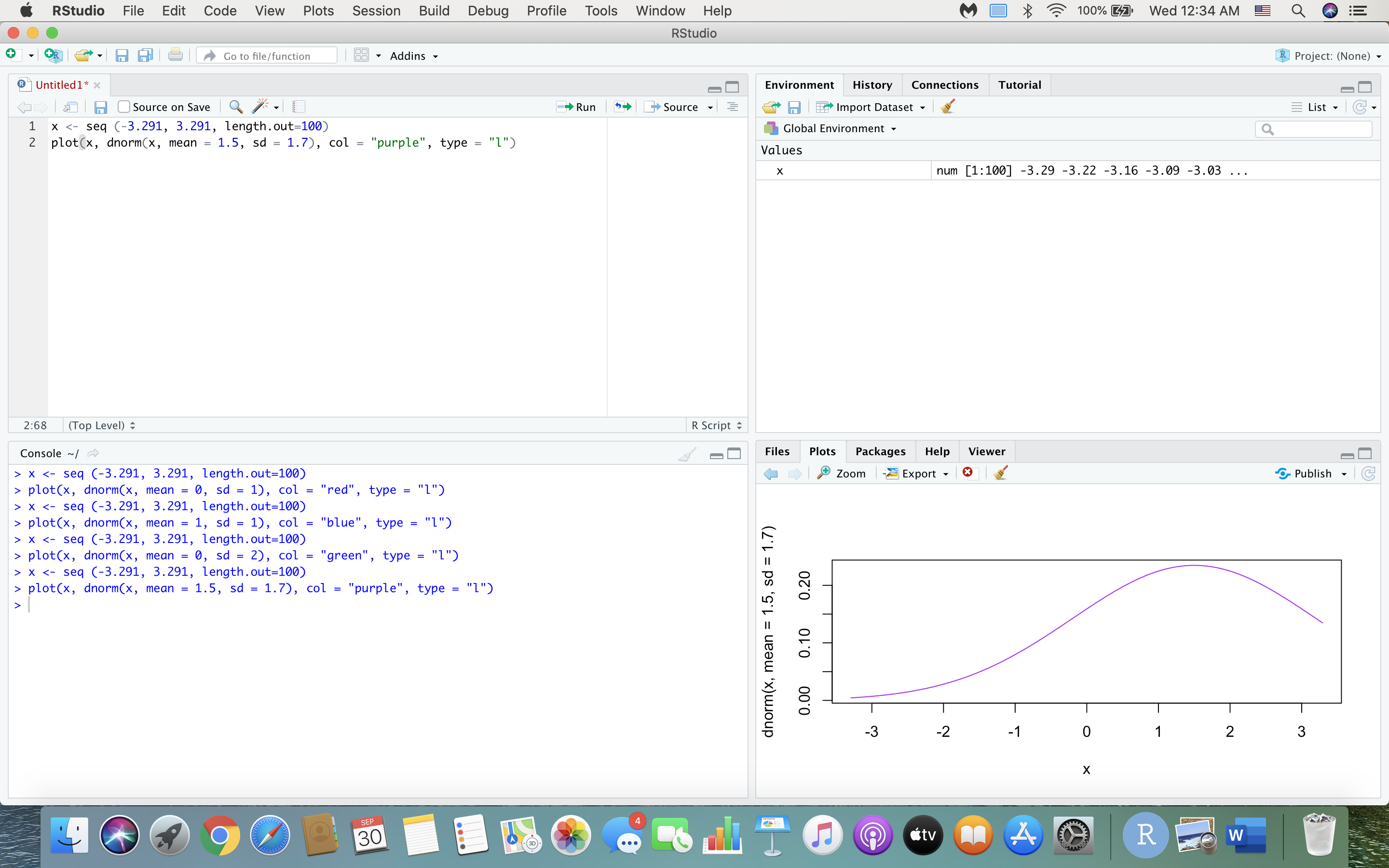 0, sd = 1), col = "red", type = "l") "plot" is