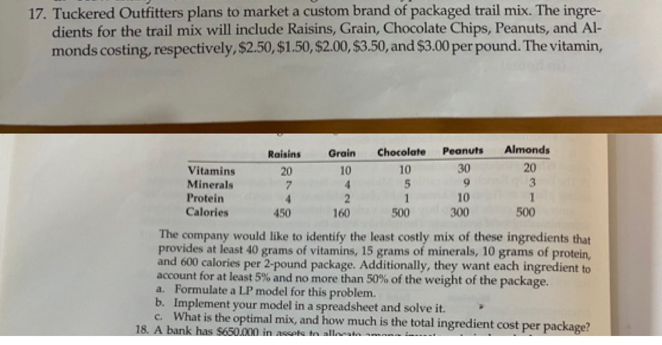 (1) specify the cells representing the objective, the decision variables and the