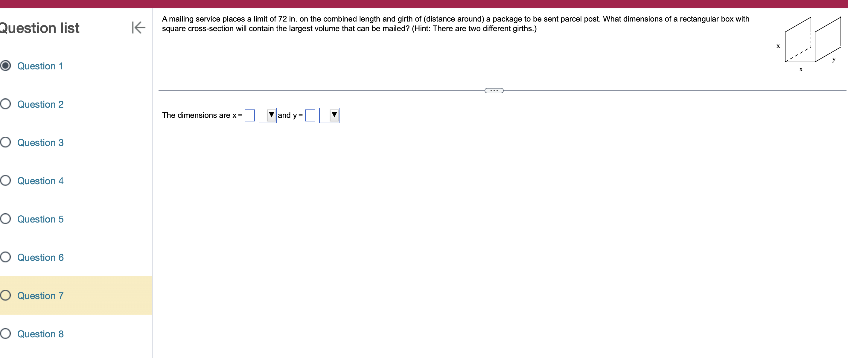 Question list K f(x) = 0.001x2 +4.2x - 40 O Question 1