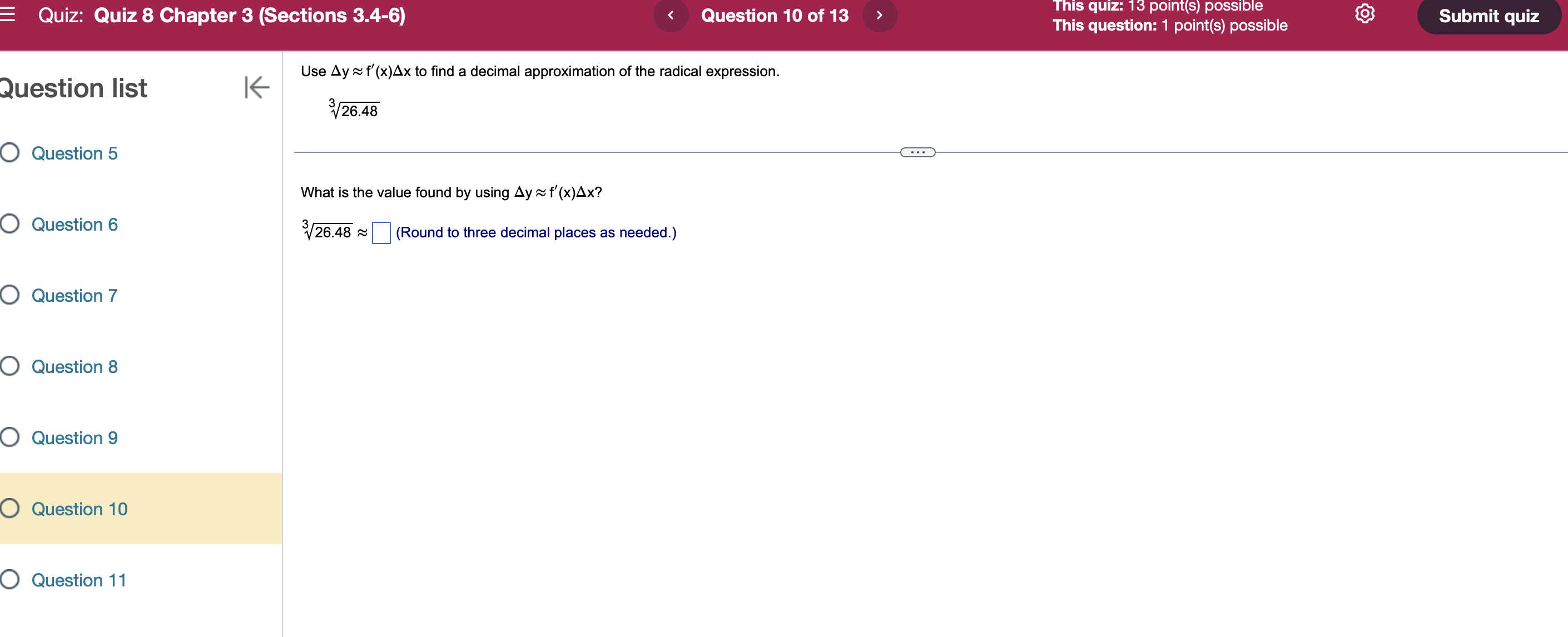 maximum is at x= and the absolute minimum is at x= (Use