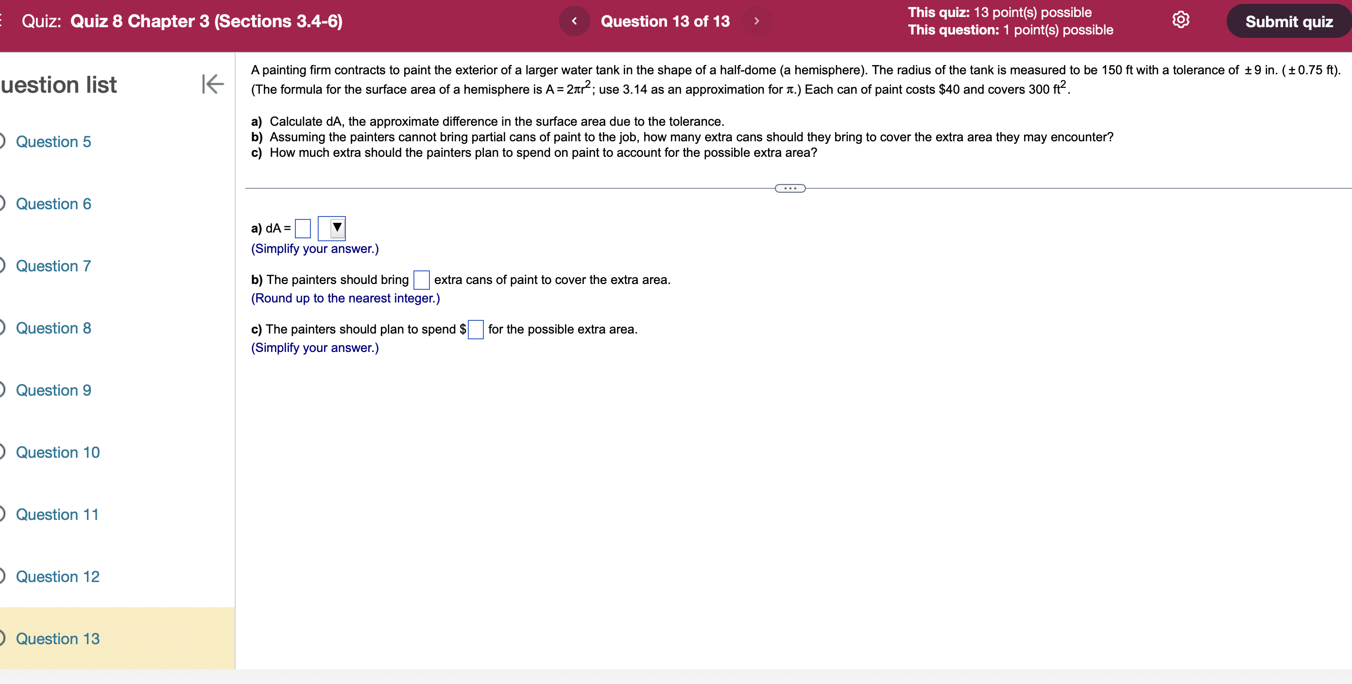 minimum. (Use a comma to separate answers as needed.) O C. The