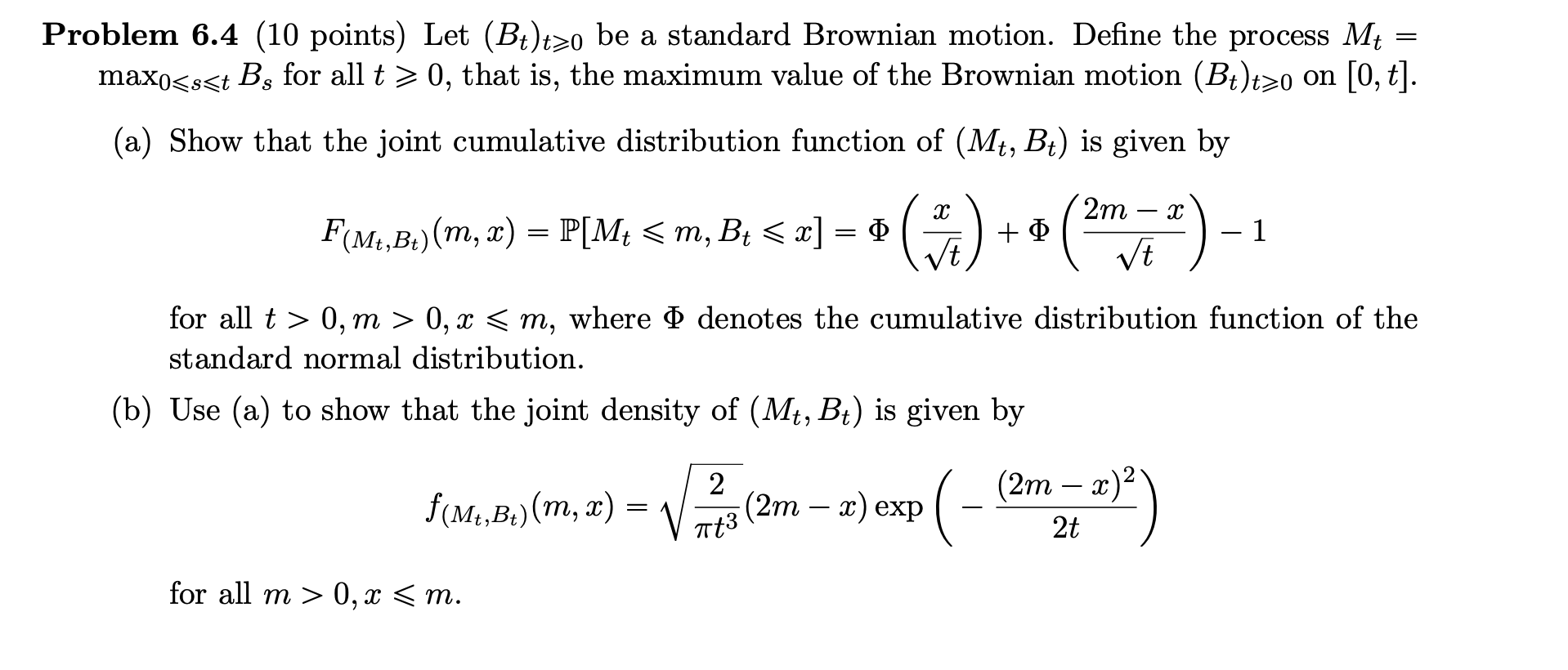 Please Read the screenshot and answer the following question. Problem 6.4 (10