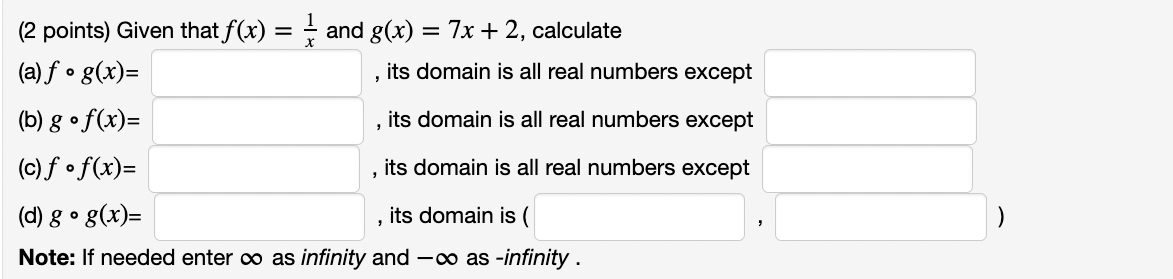 o g ? Answer (in interval notation): 3- (8 (x) = 4.