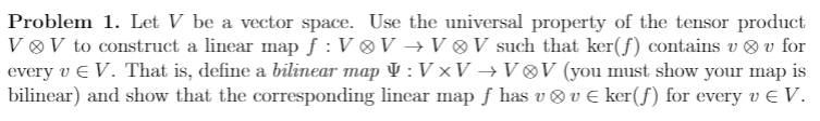 Thank you! Problem 1. Let V be a vector space. Use the