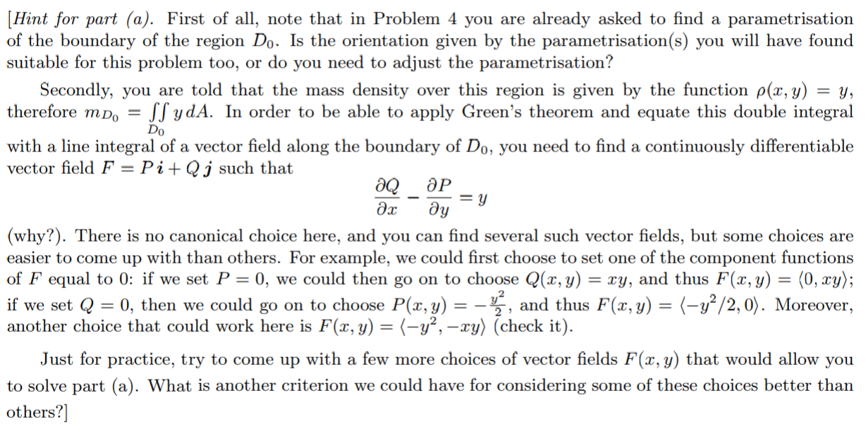 PROBLEM 5 (a) Consider the shaded region D0 from Problem 4 above,