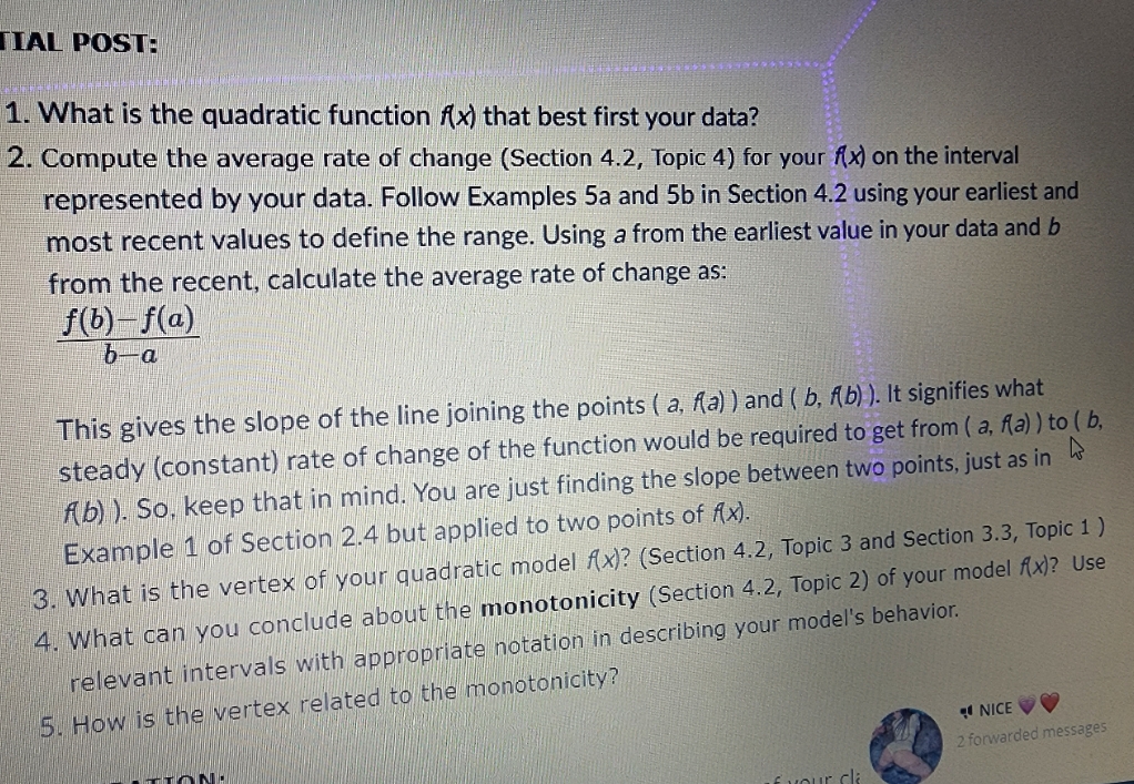 need a help with this homework TIAL POST: 1. What is the