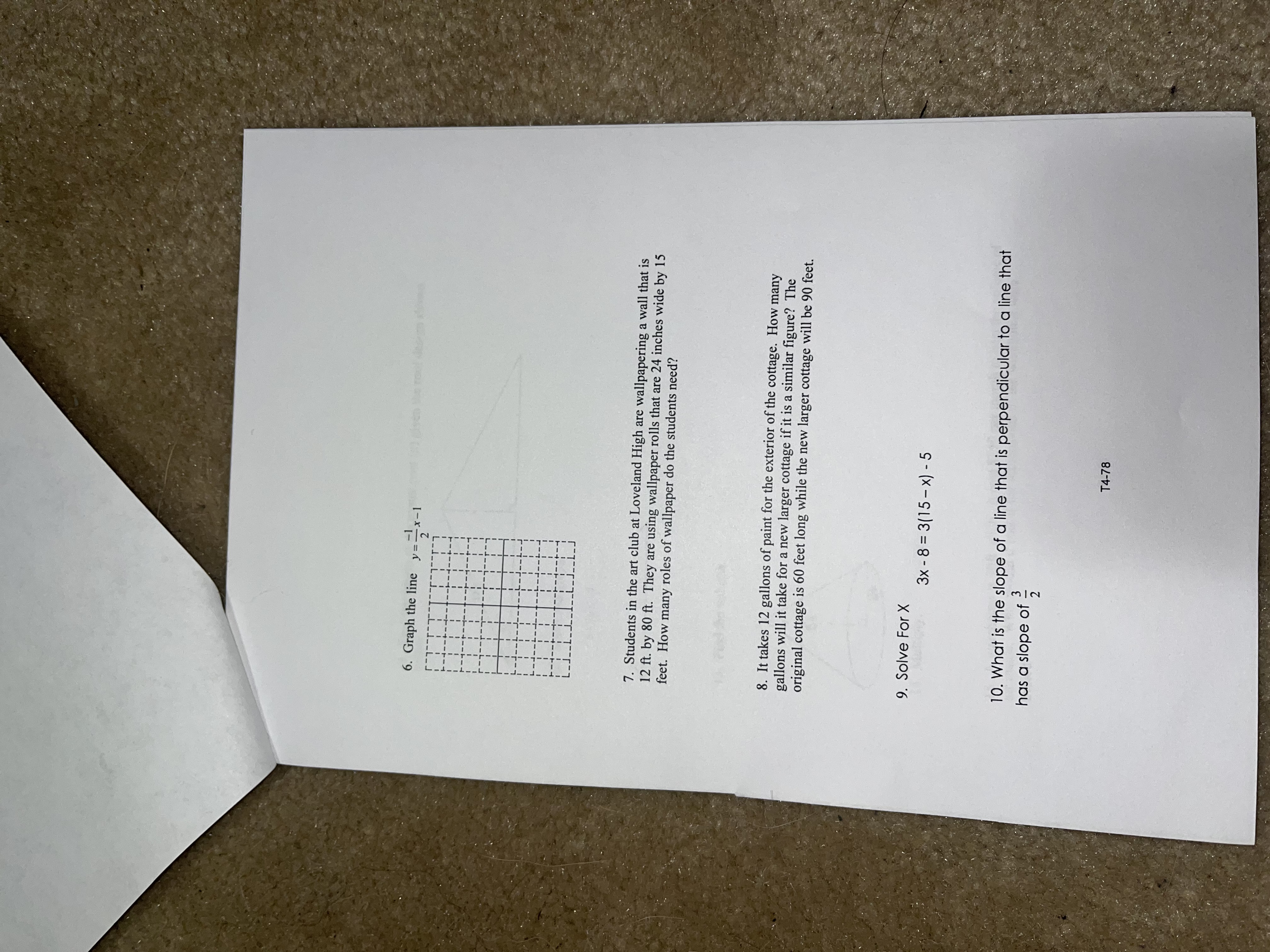 geometry stuff 6. Graph the line y = =x-1 7. Students in