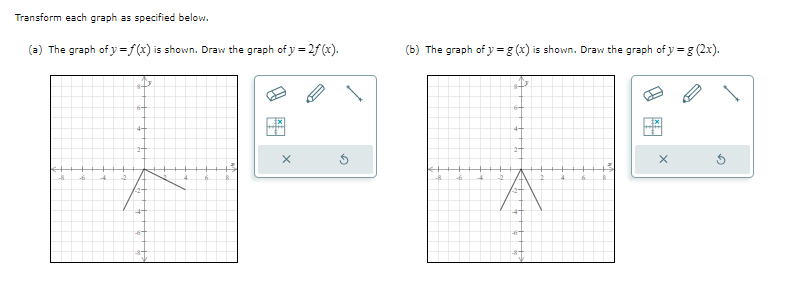 Transform each graph as specified below. (a) The graph of =f(x)