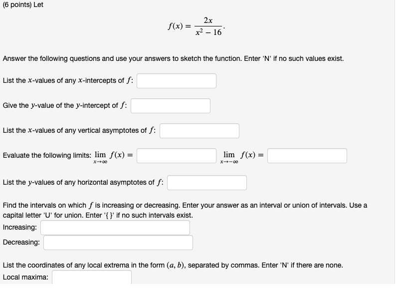 please answer all and according to sections (6 points) Let f(x) =