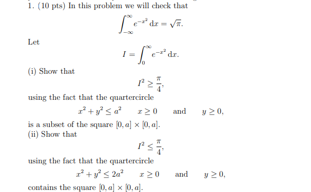  1. (10 pts) In this problem we will check that -00