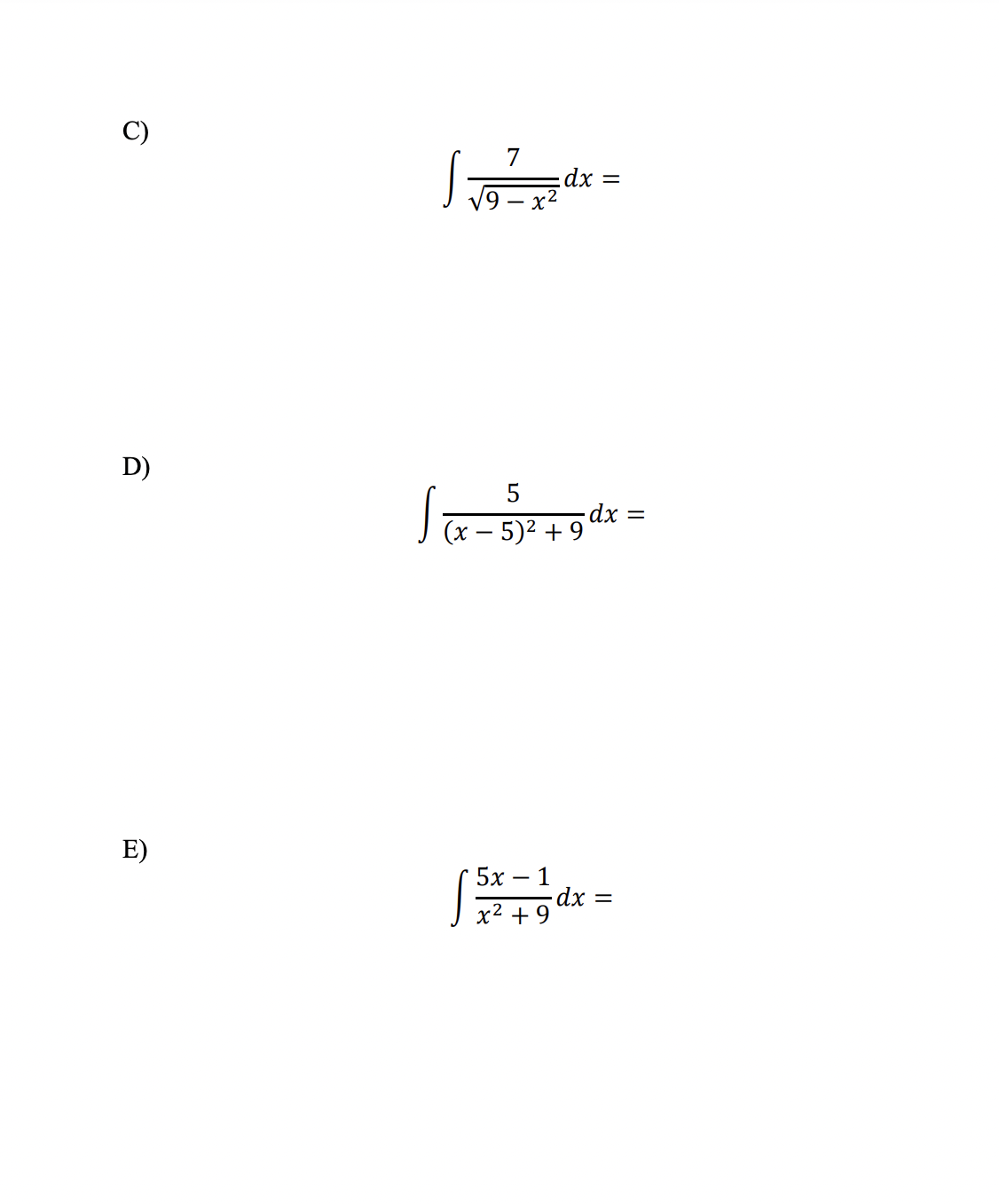 C D Problem # 2 (18 points) Find formula for the inverse