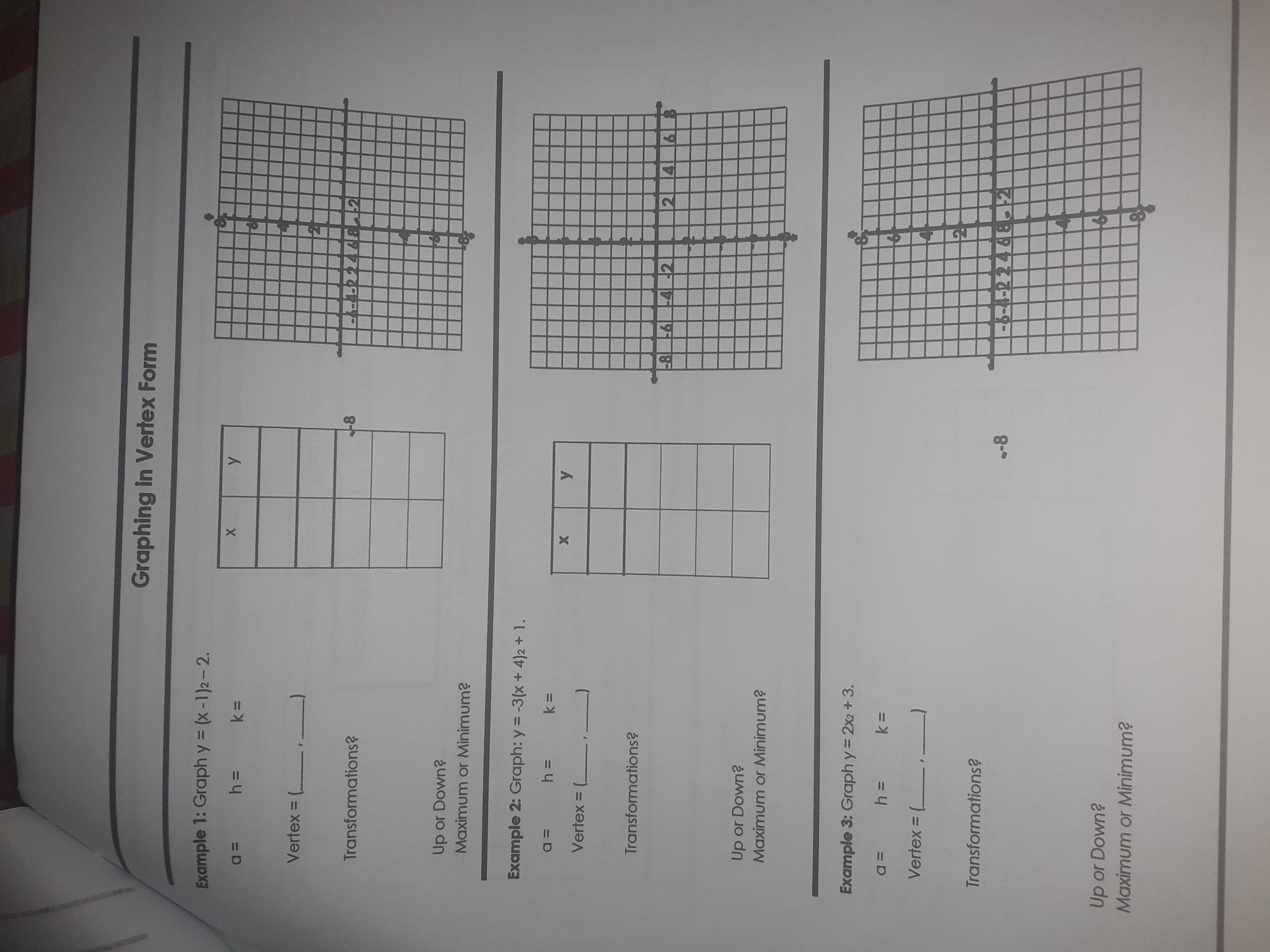 form of a function. The parent function for a quadratic function is