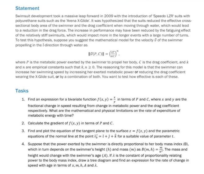solve question 2 only..detailed please Statement Swimsuit development took a massive leap
