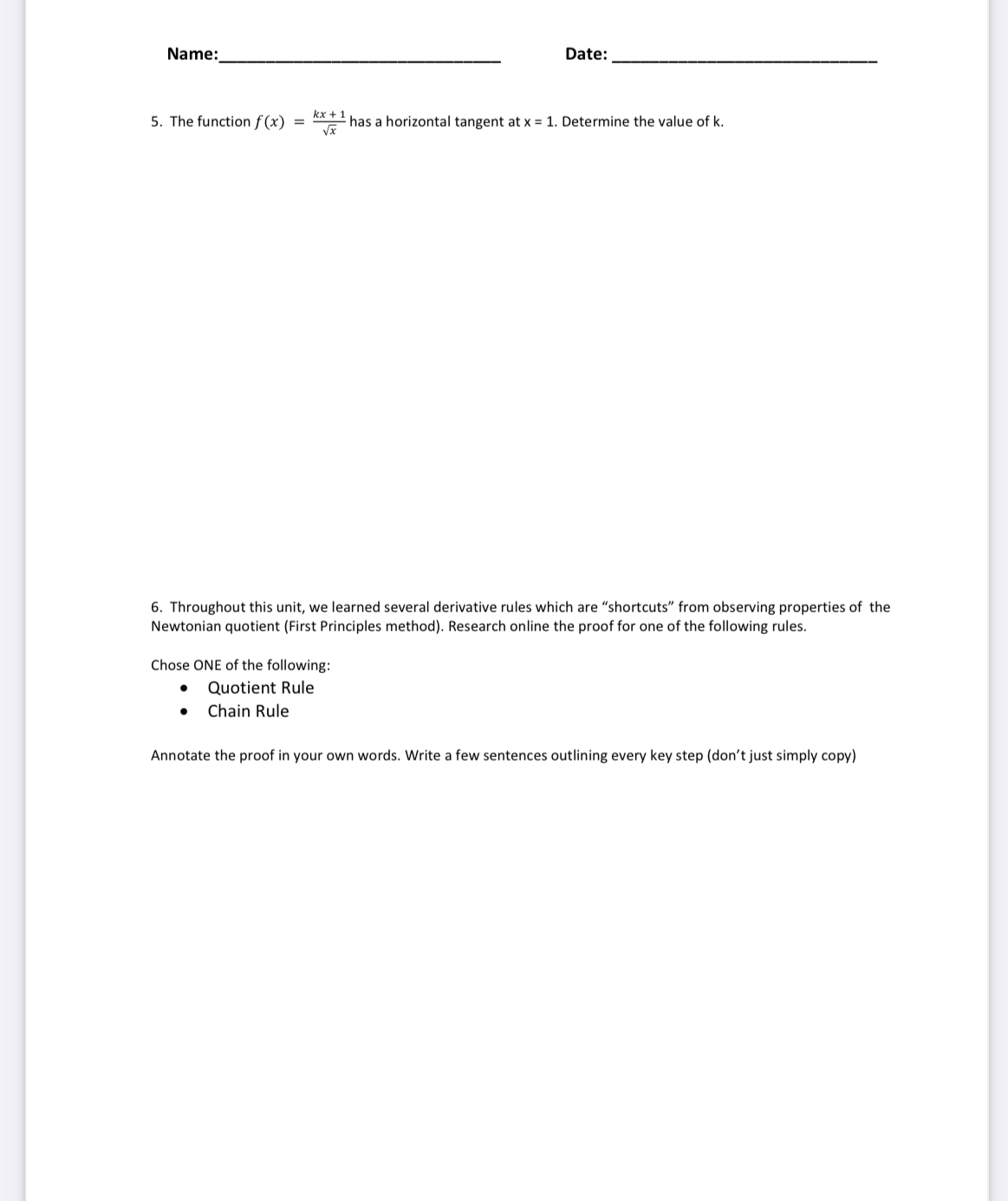 the GOOGLE FORM bubble sheet (not here). 1 For which value of