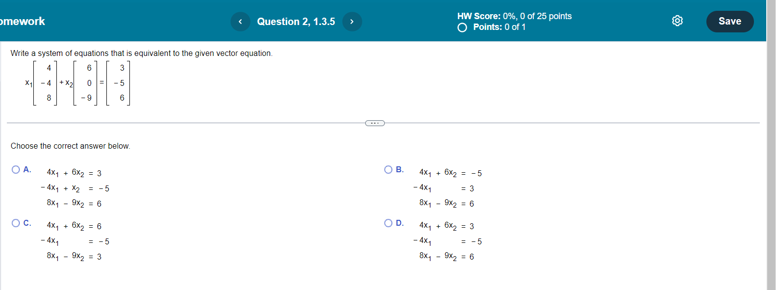 of 25 points Save Part 1 of 2 O Points: 0 of