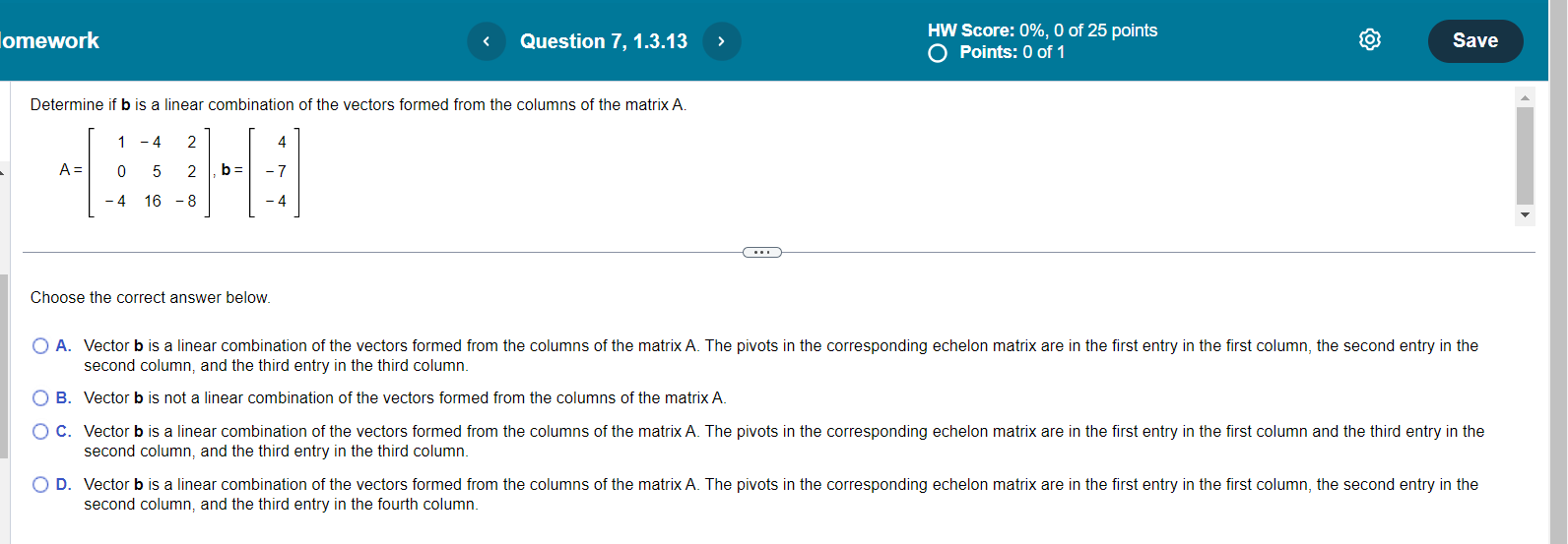 5 Choose the correct answer below. O B. 4x1 + 6X2 =