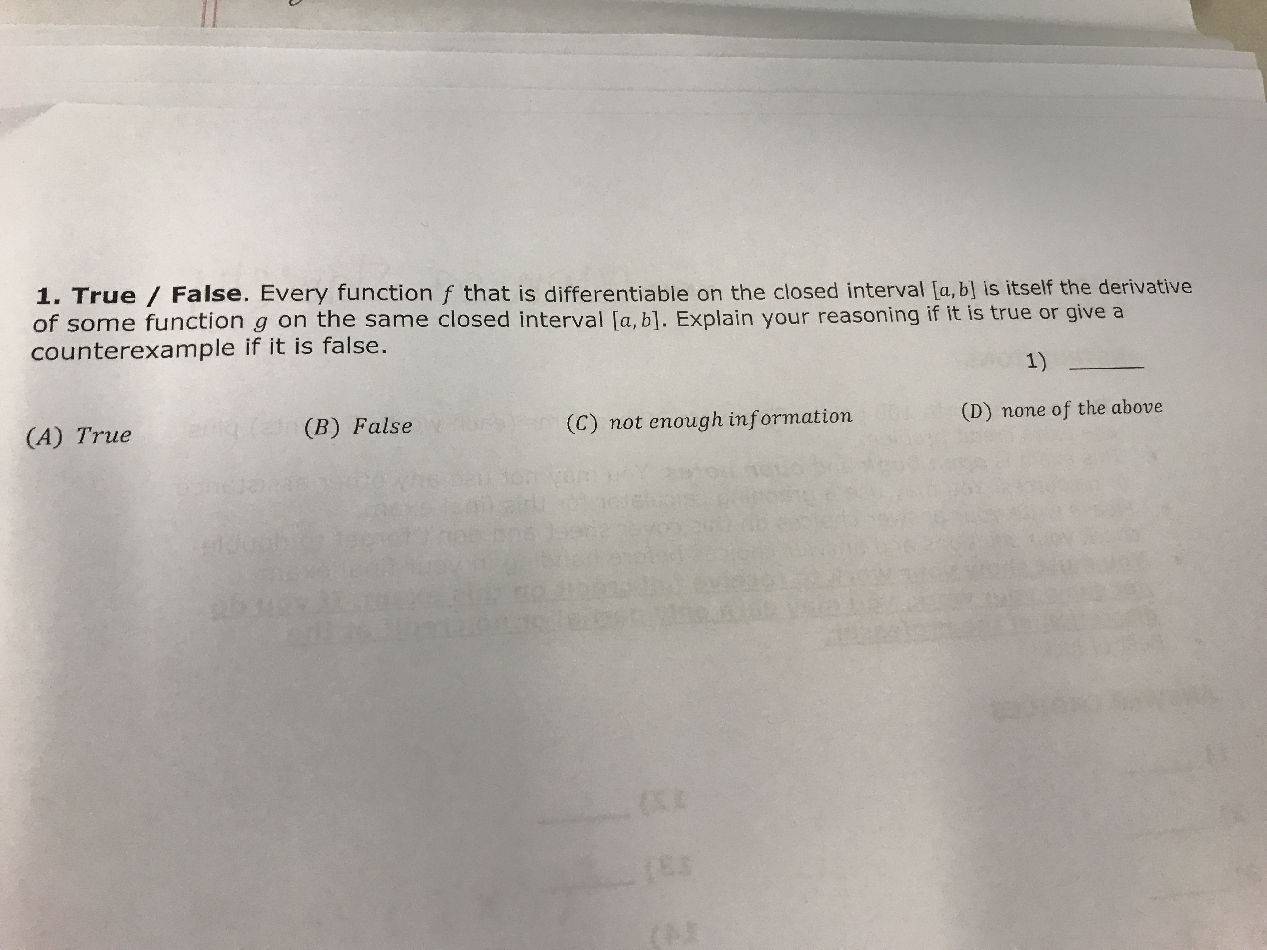 1) Could someone please answer this question and provide a correct explanation?Thanks!