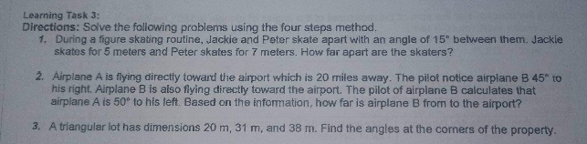 = 25 7 52" ASA CASE . Apply Law of Sine 26.1
