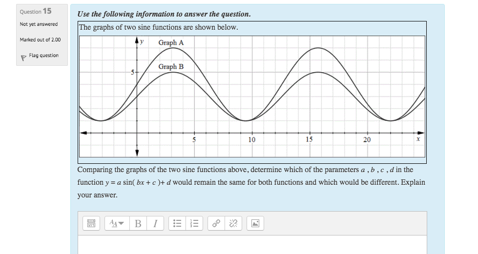 Sinusoidal Function. Please see the attachment. 1 question. Need help Quesnn 15