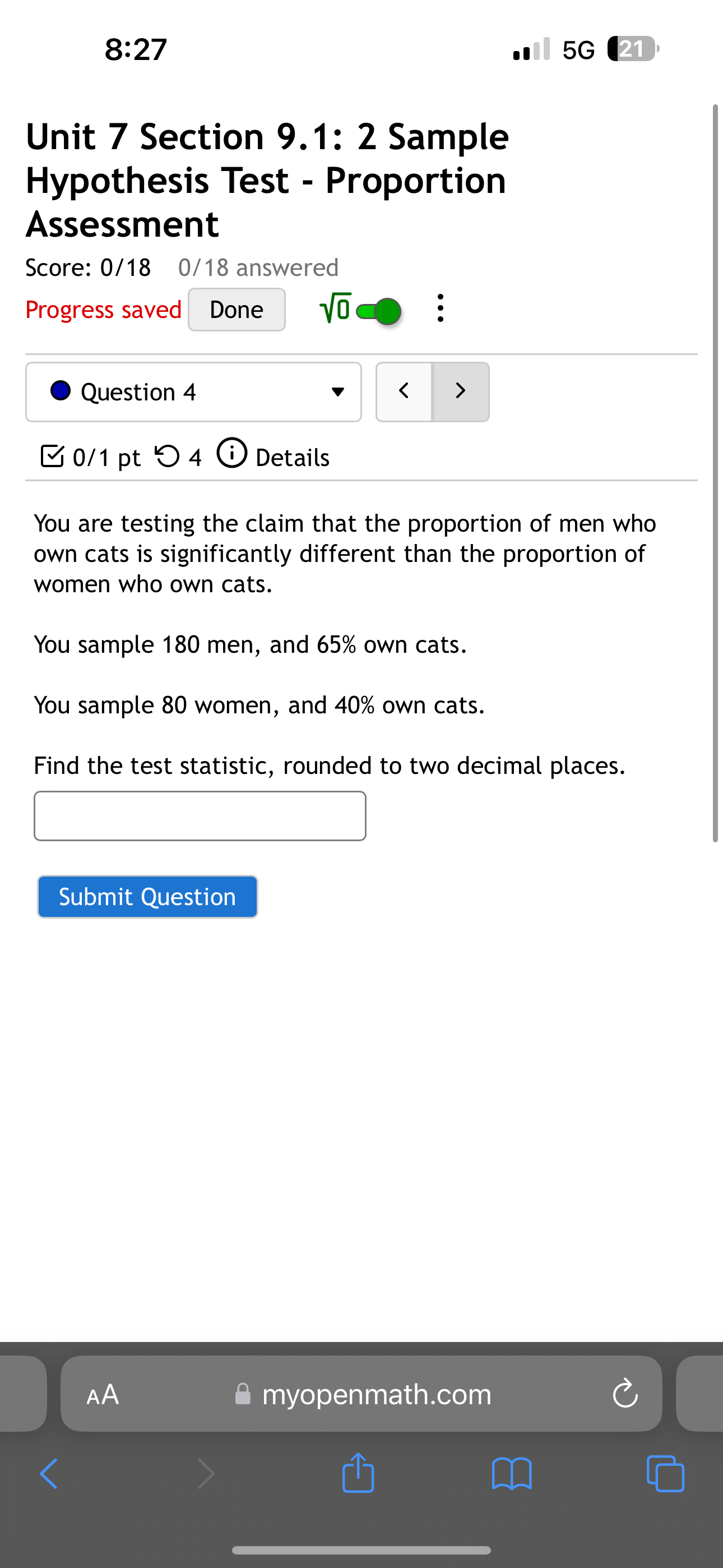 of size n; = 791 from the first population. You obtain 62.5%
