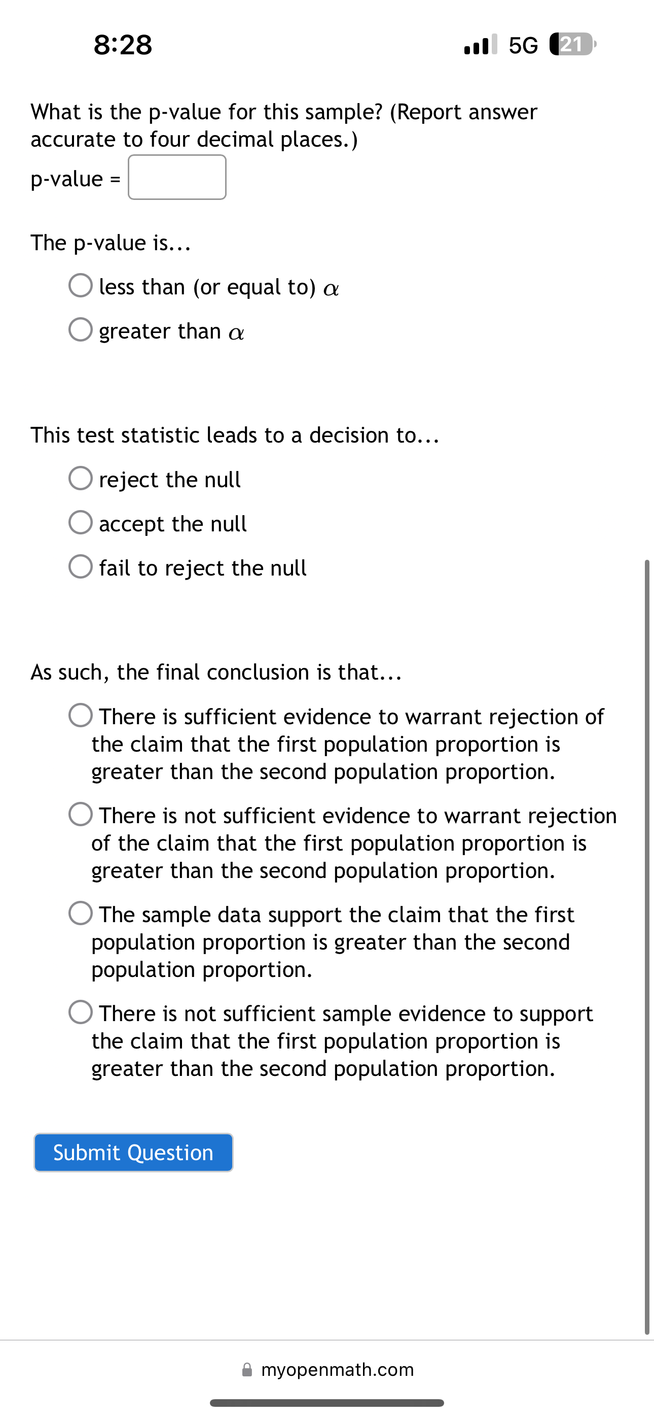 sufficient evidence to warrant rejection of the claim that the first population