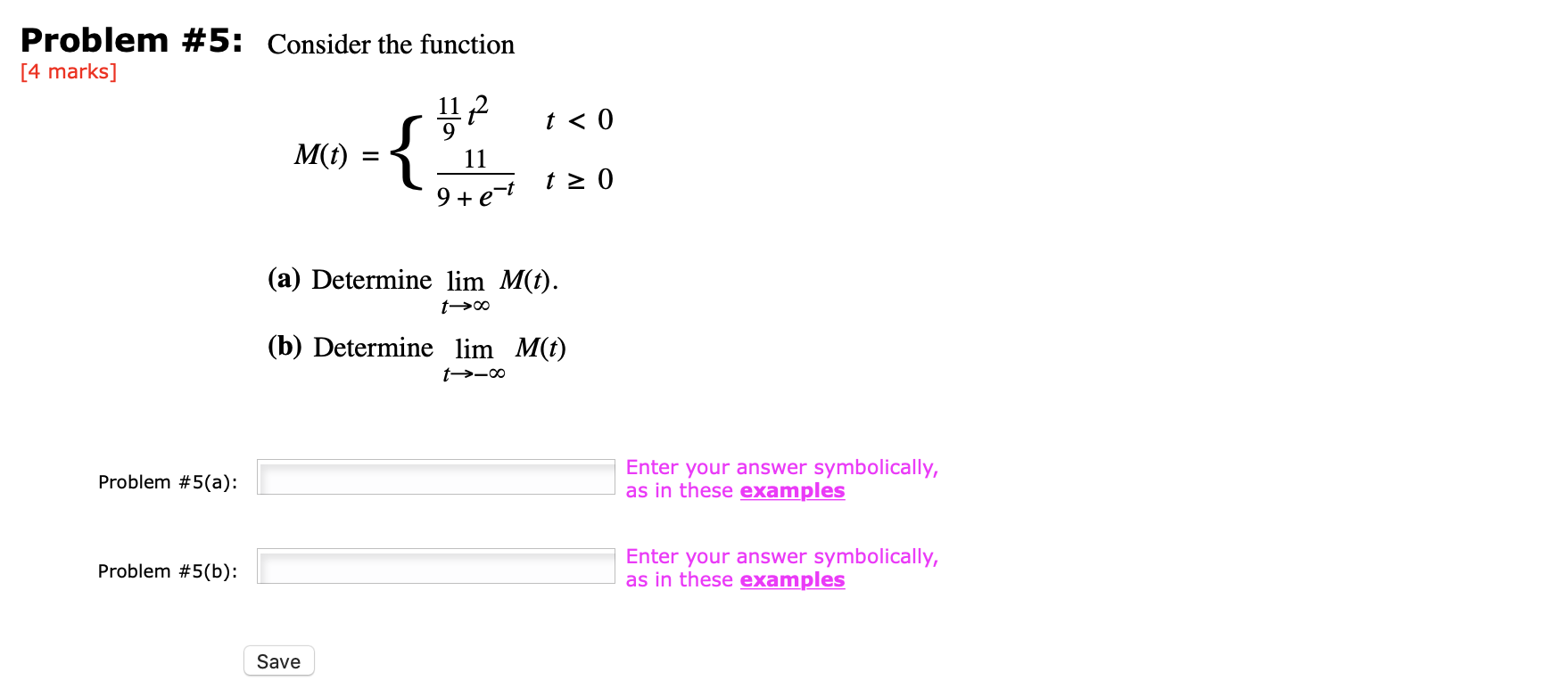 Please find the attached picture Problem #5: Consider the function [4 marks]