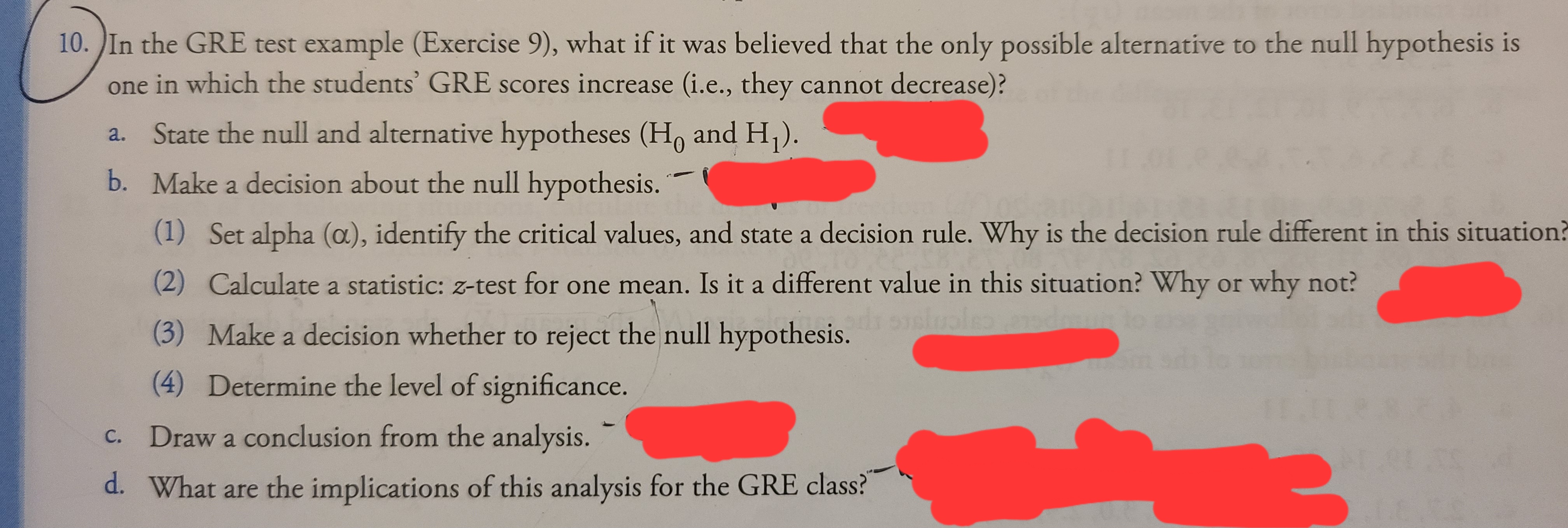 10. /In the GRE test example (Exercise 9), what if it