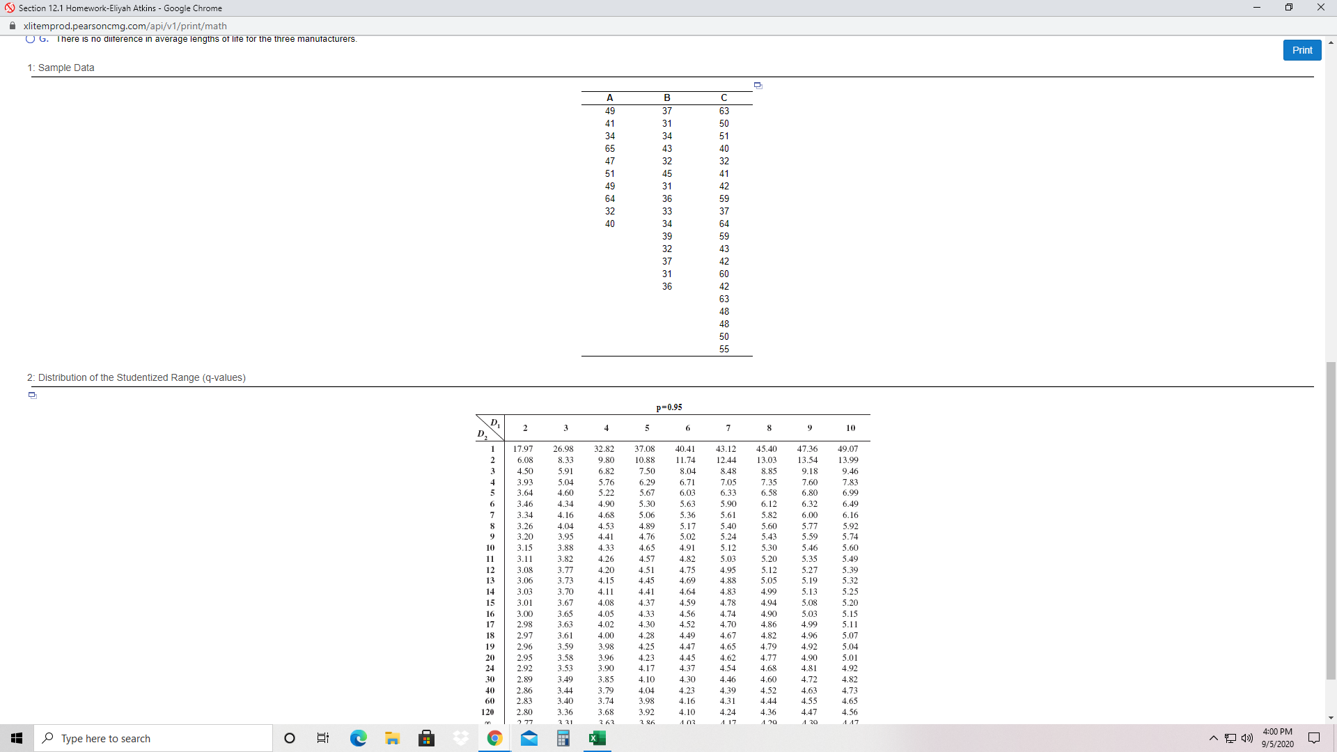 these fluids are recorded in the following table. Assume that the data