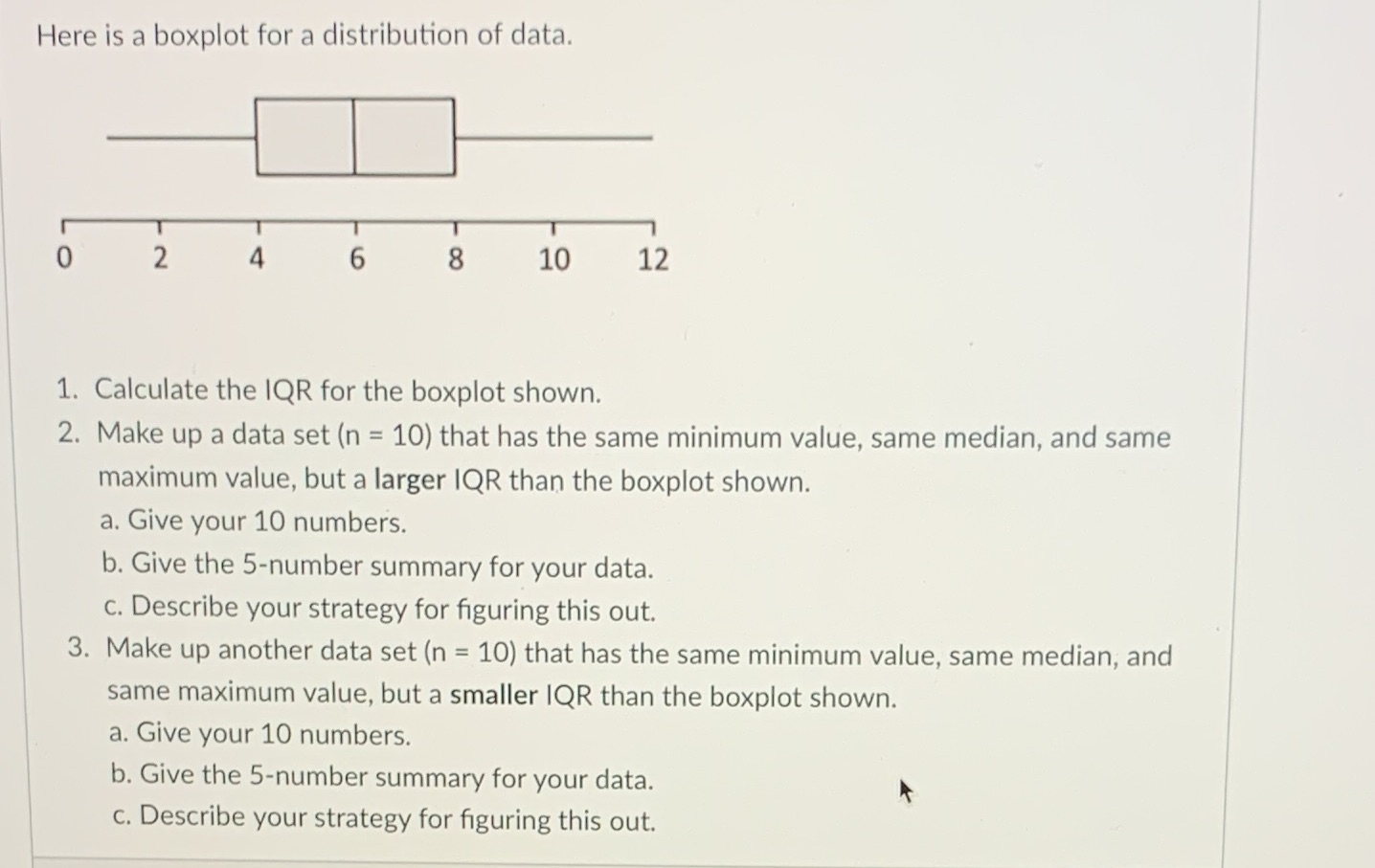 Can u help me solve this whole problem Here is a boxplot
