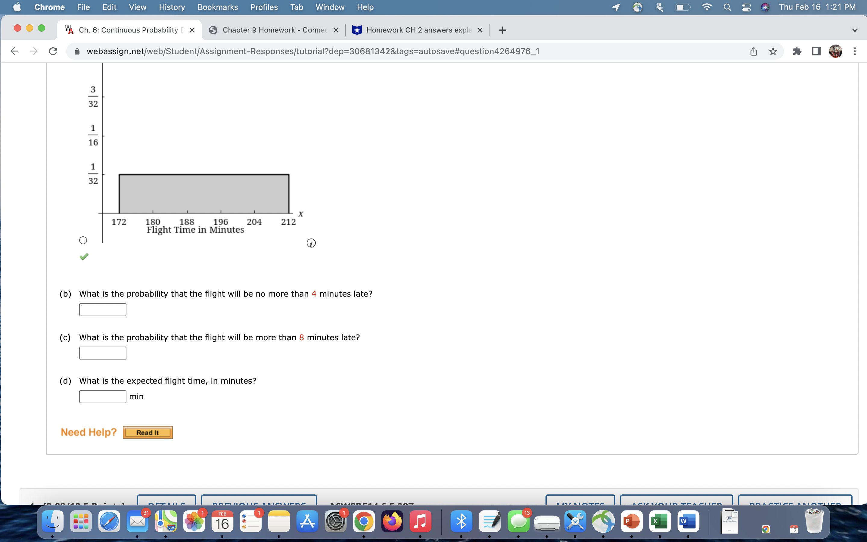 6: Continuous Probability X 6 ChapterSHomework-Conne X l u HomeworkCHZanswers expl X