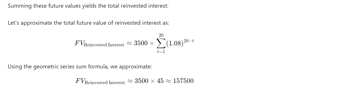the accumulated value of Jasmine's money in both accounts at the end