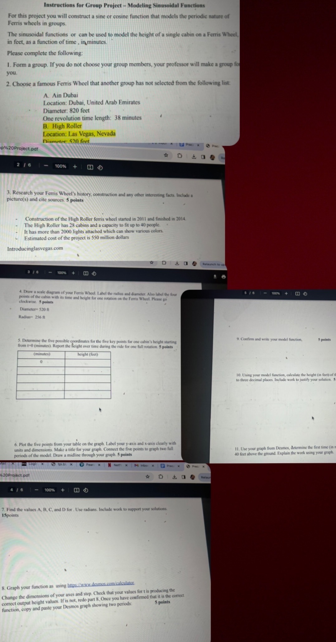 Answer these in order for a project 1-3 is just background information